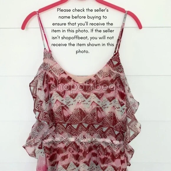 NEW LAmade Silk Hi Low Ruffle Dress Tribal Print XS - Picture 8 of 12